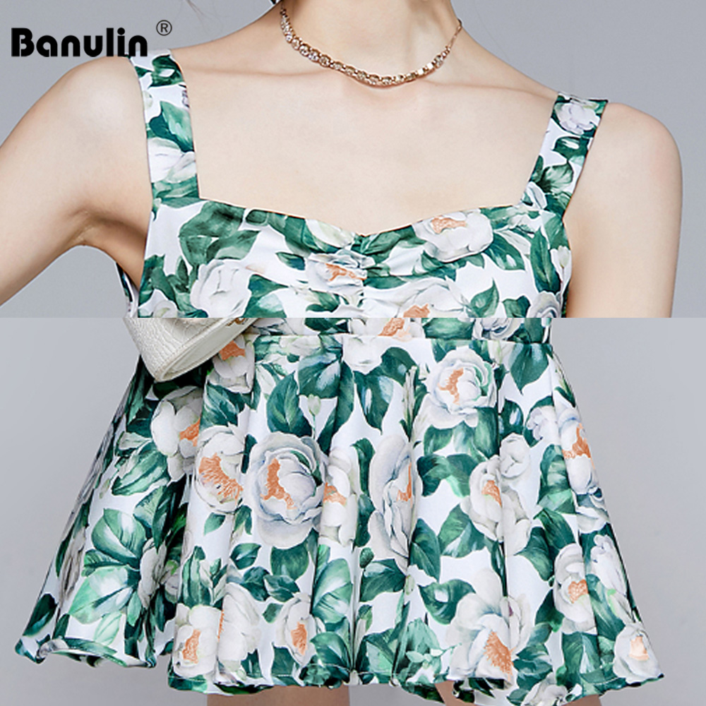 Printed Bag Hip Dress Suspender Skirt