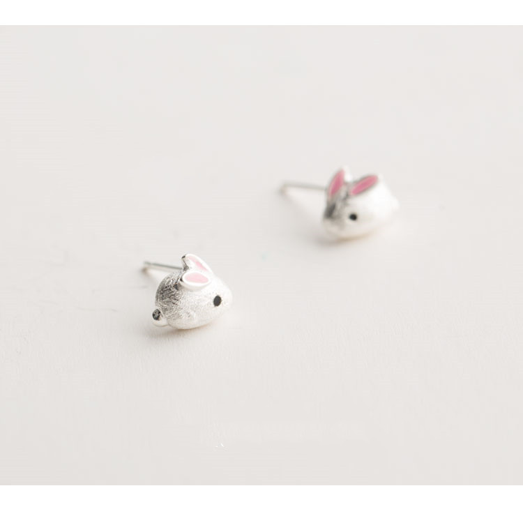 Cat Sting Frosted Rabbit Earrings Simple Female
