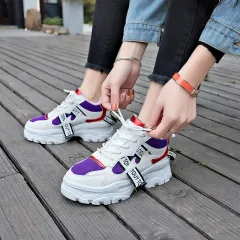 Harajuku Sneakers Women's Net Red Cotton Shoes Students Plus Fluffy White Shoes - Blue - View 1