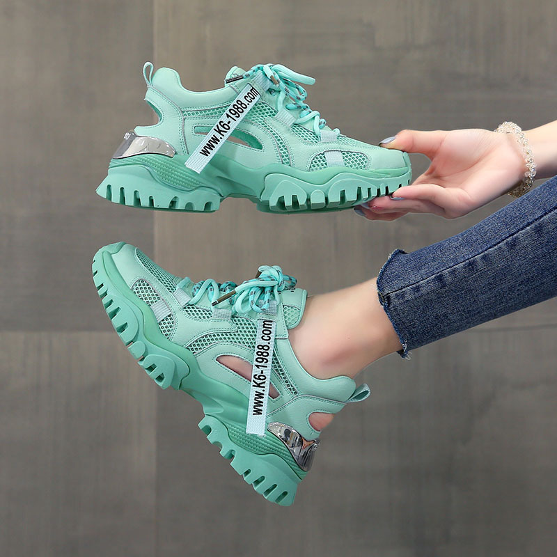  New Summer Mesh Hollow Ins Net Red Daddy White Sports And Leisure Women's Shoes Student Shoes