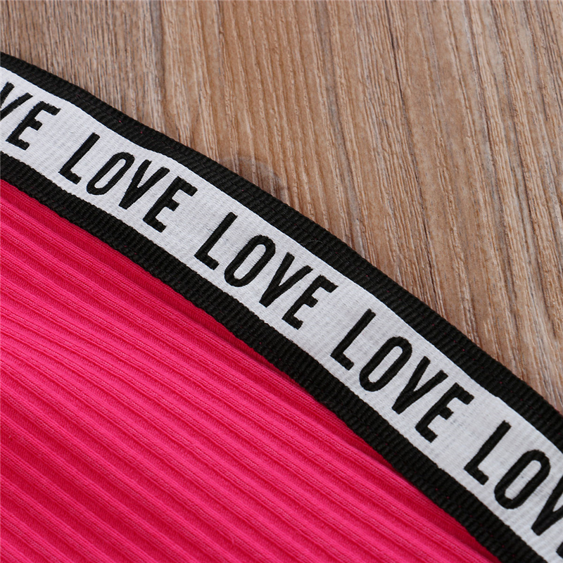 Girls' Stiletto Knit Sling Short Top And Hip Skirt Suit