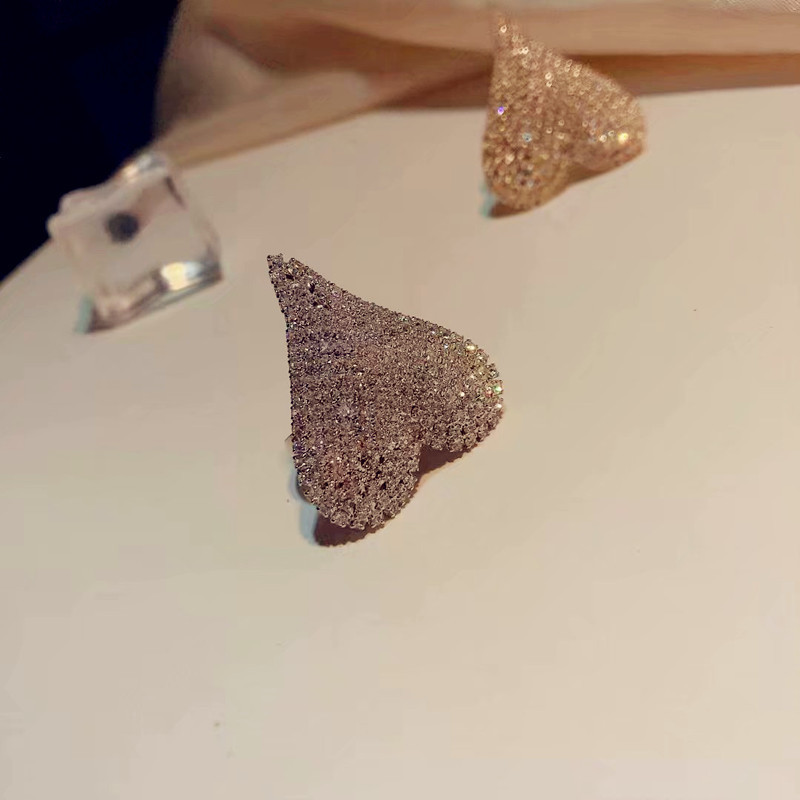 Niche Designer Love Sweet Gift Net Celebrity Wild Personality Female Full Diamond Love Ring Female