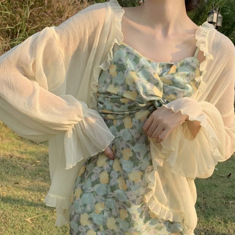 Gentle Chic Blouse, Lightweight See-Through Shawl Jacket