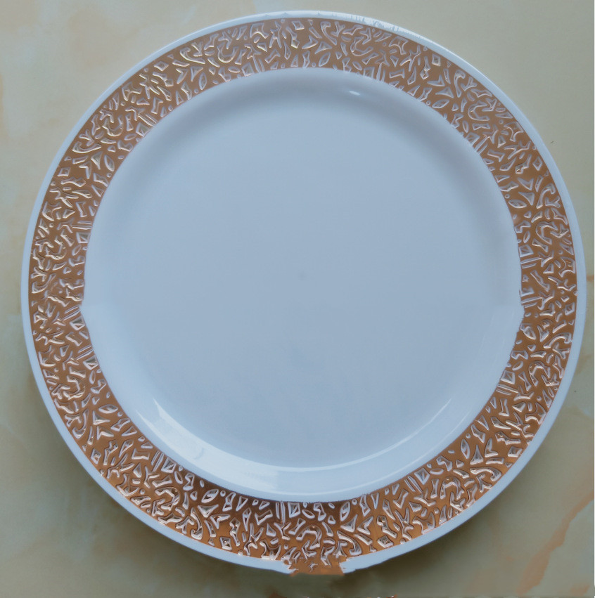 3hollow rose gold rim plates