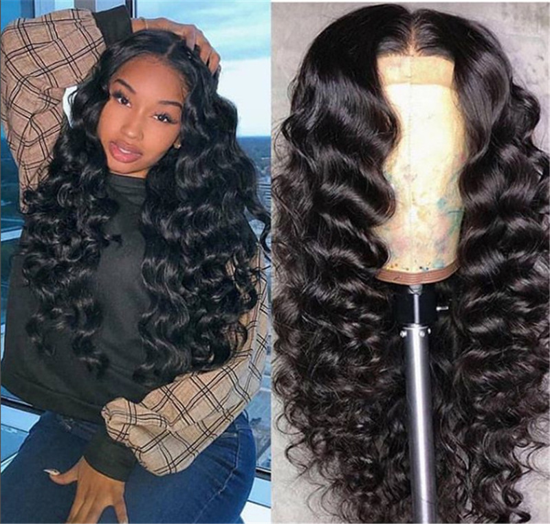 Wig Female African Texture Small Volume Mid length Curly Hair Wig Headgear Black - Shop at LoveMi