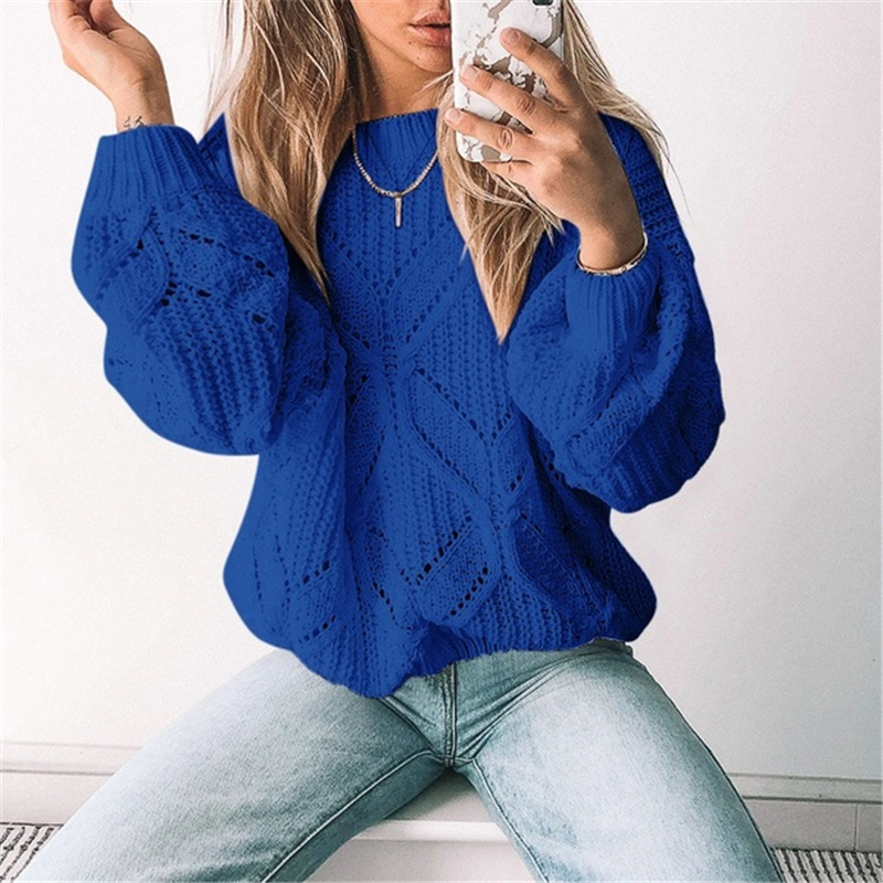 Title 4, Sweater Women Irregular Hollow V Neck Long Slee...