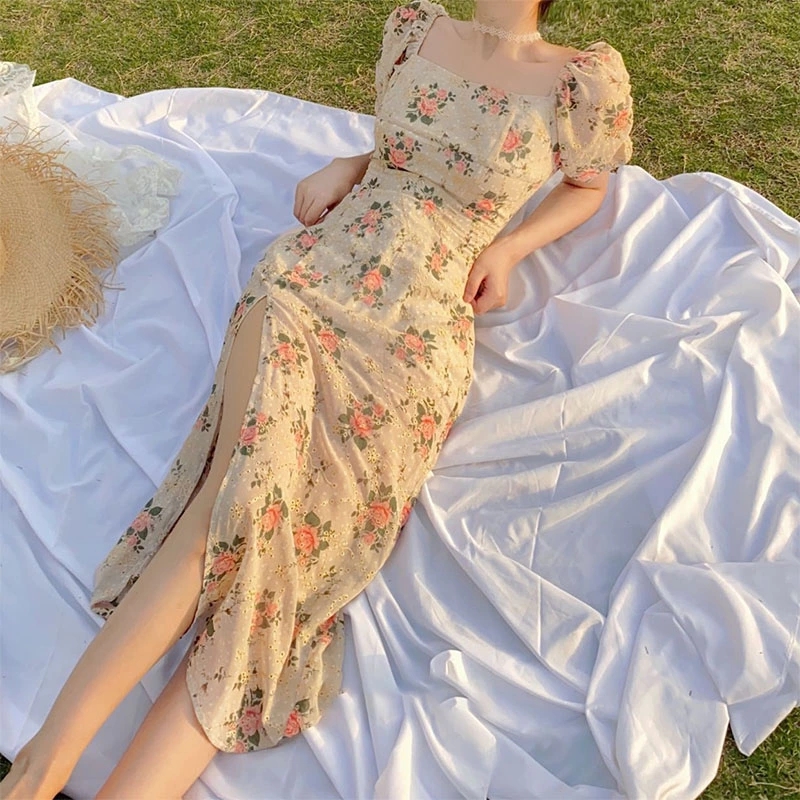 Square-Neck Puff-Sleeve Dress, picture 2 of 5