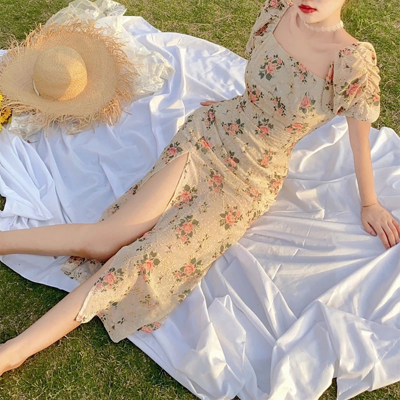 Square-Neck Puff-Sleeve Dress, picture 3 of 5