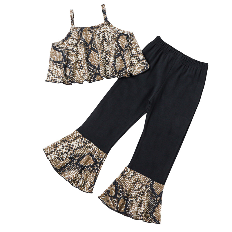 Pullover Cotton Black Print Suit Girl Suit