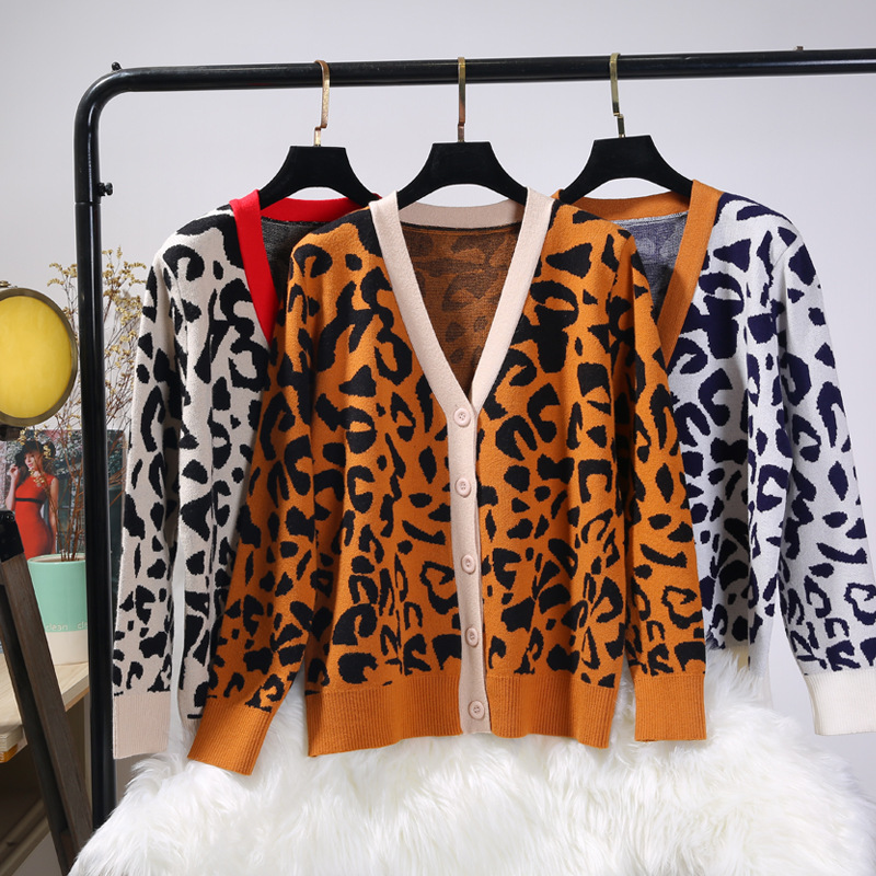 Title 4, Cardigan da donna loose con stampa leopardata, ...