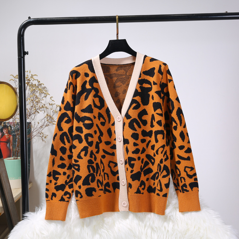 Title 3, Cardigan da donna loose con stampa leopardata, ...