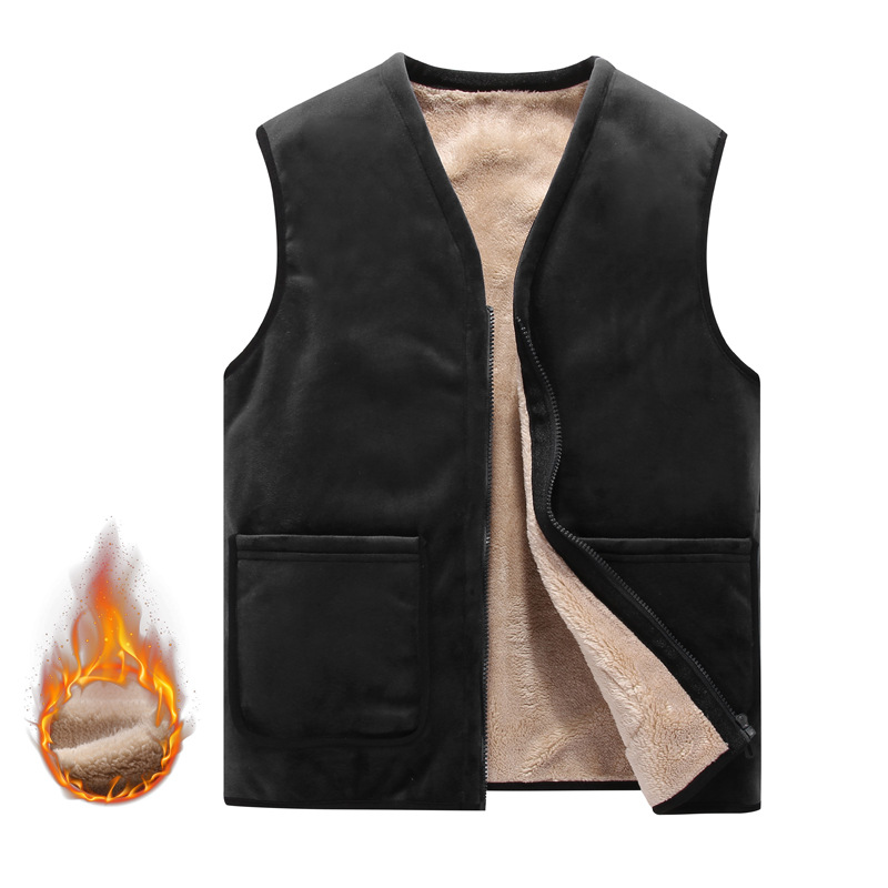 Thick Men's Fleece Waistcoat Vest Warm Vest Jacket