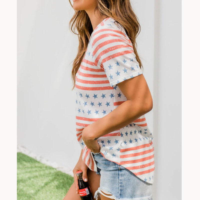 Summer Short-Sleeved Printed T-Shirt Women's Top