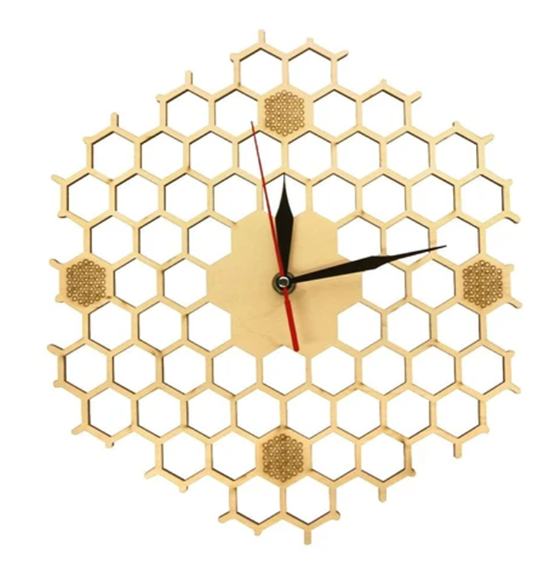 Round Wooden Wall Clock, Silent Quartz, picture 3 of 4
