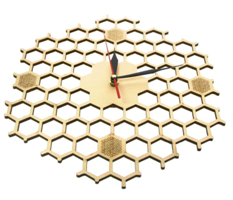 Round Wooden Wall Clock, Silent Quartz