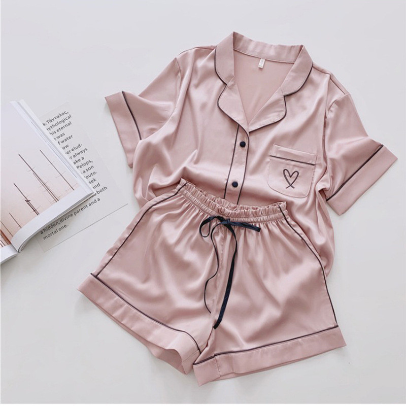 Cardigan Pajamas Women Ice Silk Home Service Suit
