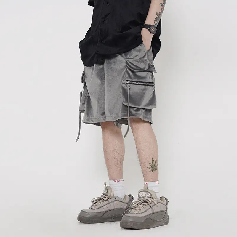 New Summer Products Original National Tide Men's Velvet Pocket Cargo Shorts Men's Casual Pants