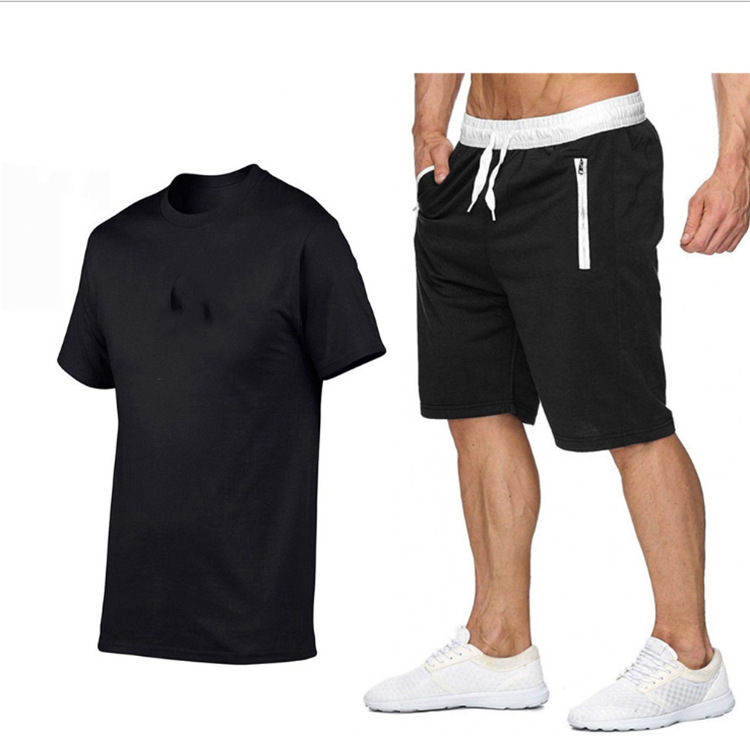 Summer Sports Casual Shorts Men's Running Training Shorts And T Shirt Set - Image 1