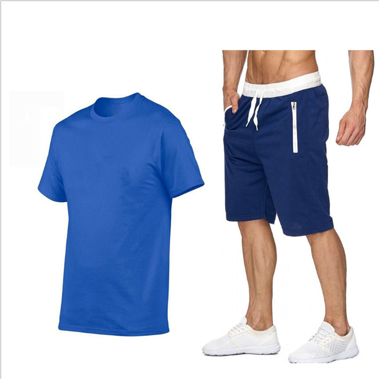 Summer Sports Casual Shorts Men's Running Training Shorts And T Shirt Set