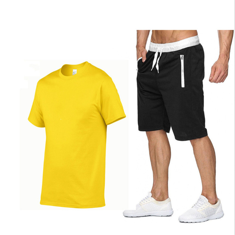 Summer Sports Casual Shorts Men's Running Training Shorts And T Shirt Set - Image 2