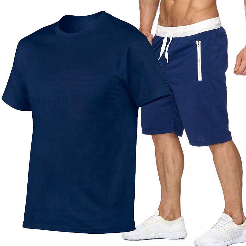 Summer Sports Casual Shorts Men's Running Training Shorts And T Shirt Set - Image 7