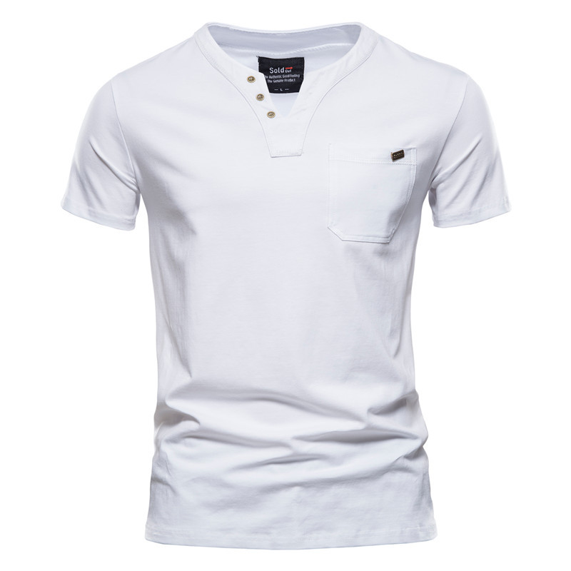 Sports T-shirt Slim Fit Cotton Pocket Men's T-shirt