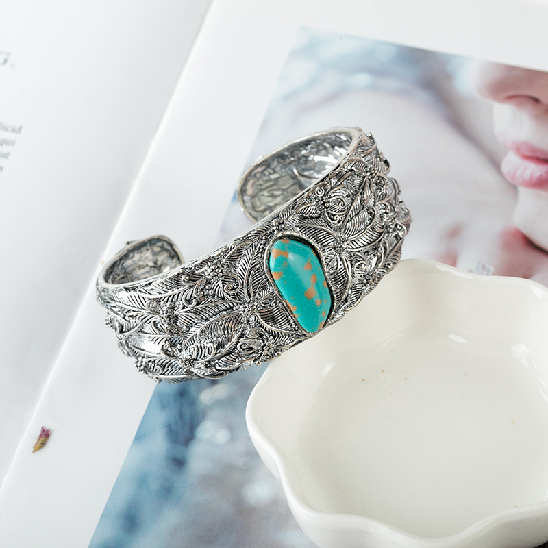 Bracelet  Silver Blue Turquoise Butterfly Bracelet
