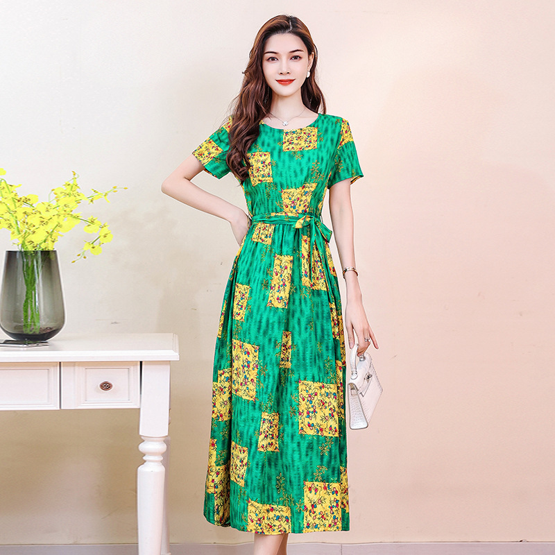 Cotton And Linen Dress Women's Plus Size Was Thin