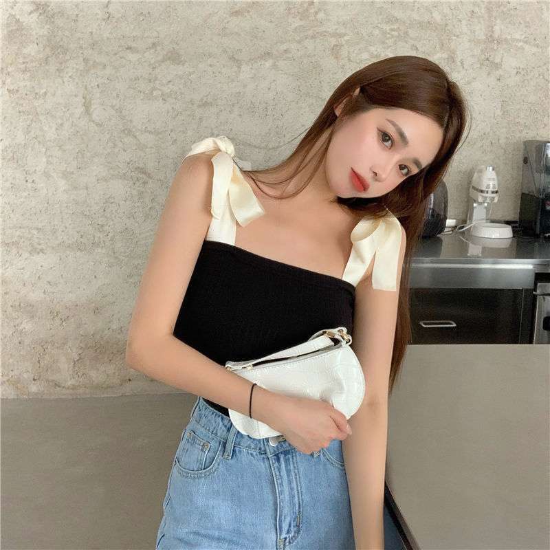 Lace Bow Knot Small Sling Sleeveless