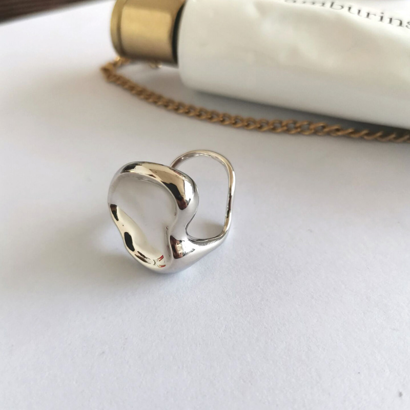 Sterling Silver Bowl Noodle Shaped Ring