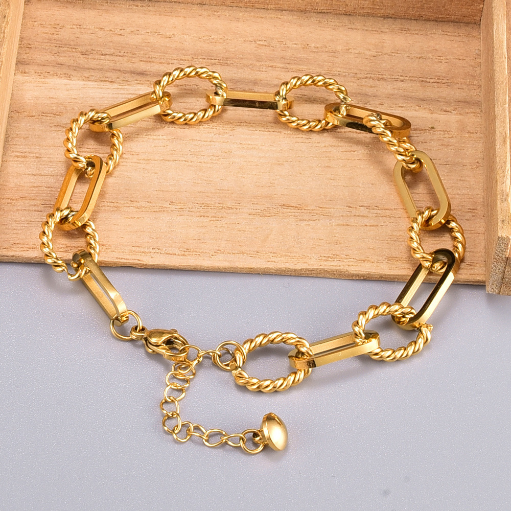 Simple Thick Chain Bracelet Personality Titanium Steel Geometric Bracelet