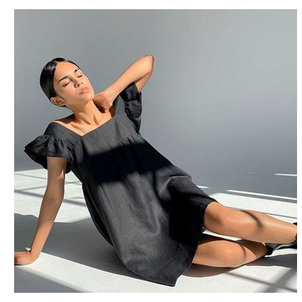 Yellow Skirt Loose Casual Ruffled Flying Sleeve Dress Chiffon Skirt