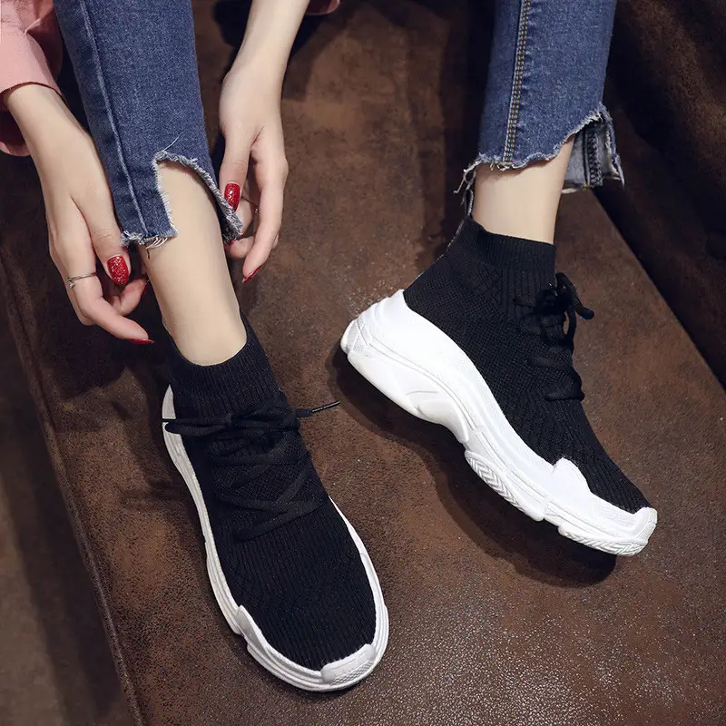 Round Toe Platform Lace-Up Small White Shoes
