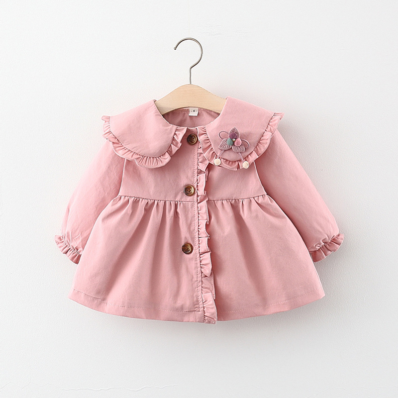 Children'S Clothing Wholesale Girl'S Coat Spring And Autumn Children'S Girl Baby Lace Windbreaker Top Children'S Spring One Hair