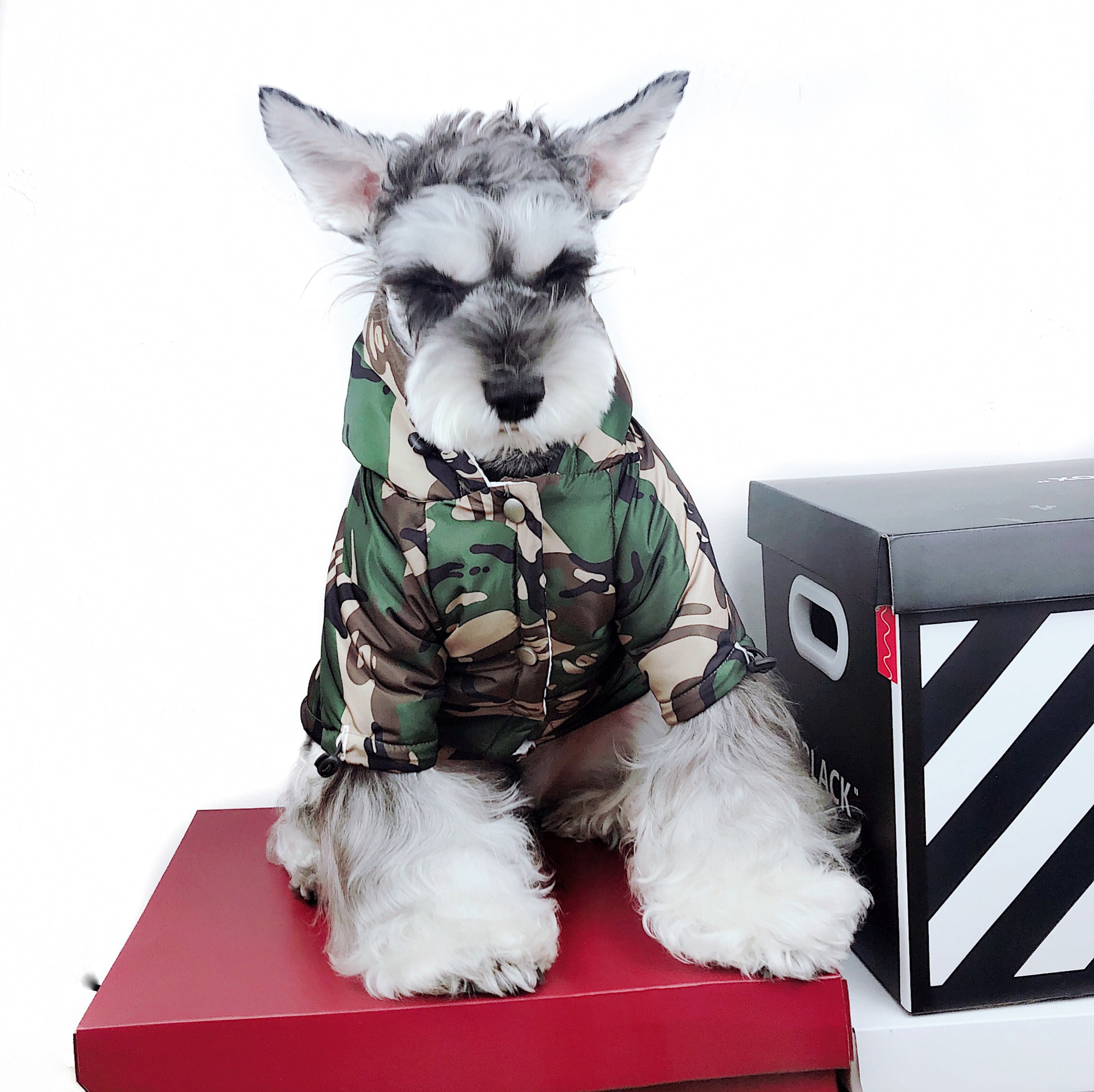 Raincoat Dog Clothes Method Teddy Schnauzer Waterproof Snowproof Windproof Camouflage Reflective Raincoat