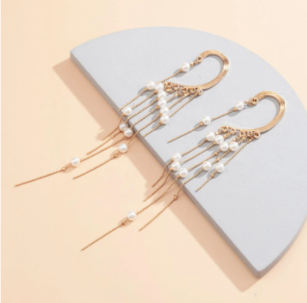 Super Fairy Pearl Tassel Earring Girl