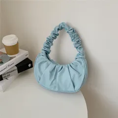 Super Fire Small Bag Cloud Bag Fold Crossbody Underarm Bag - Blue - View 1