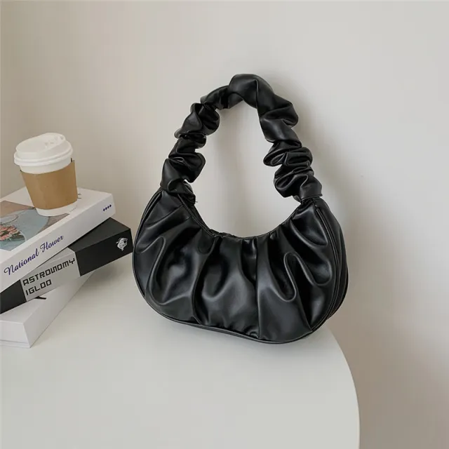 Super Fire Small Bag Cloud Bag Fold Crossbody Underarm Bag Black - Shop at LoveMi