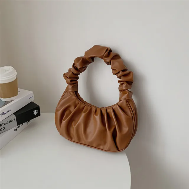 Super Fire Small Bag Cloud Bag Fold Crossbody Underarm Bag Brown - Shop at LoveMi
