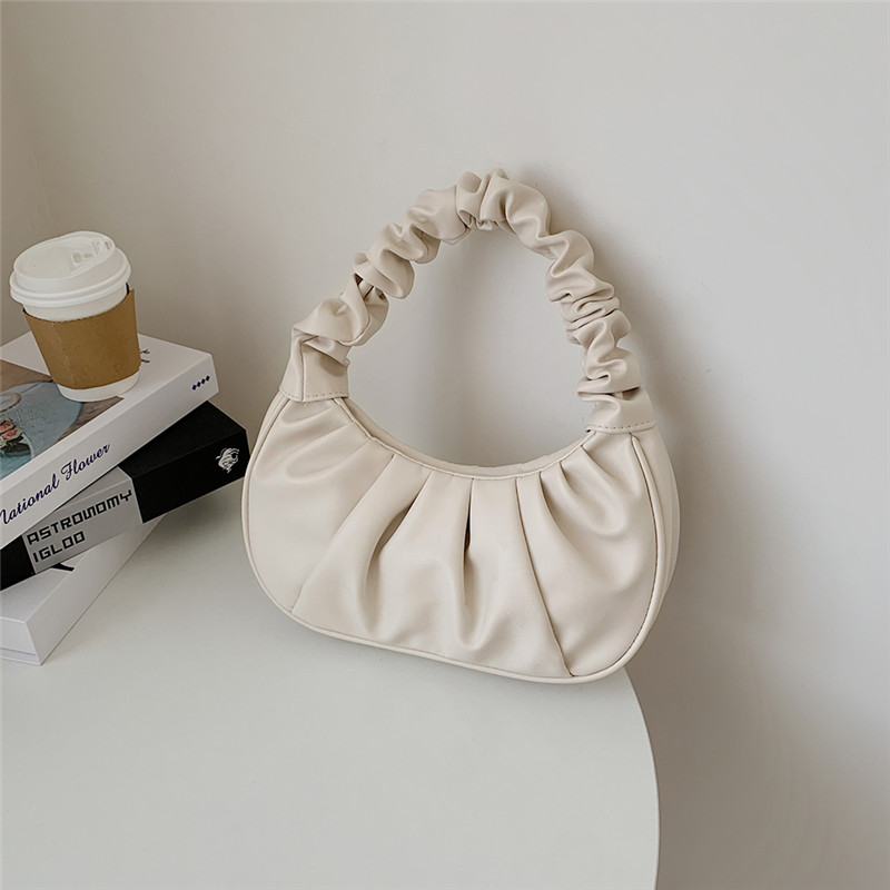 Super Fire Small Bag Cloud Bag Fold Crossbody Underarm Bag White - Shop at LoveMi