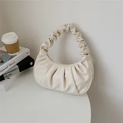 Super Fire Small Bag Cloud Bag Fold Crossbody Underarm Bag - White - View 1