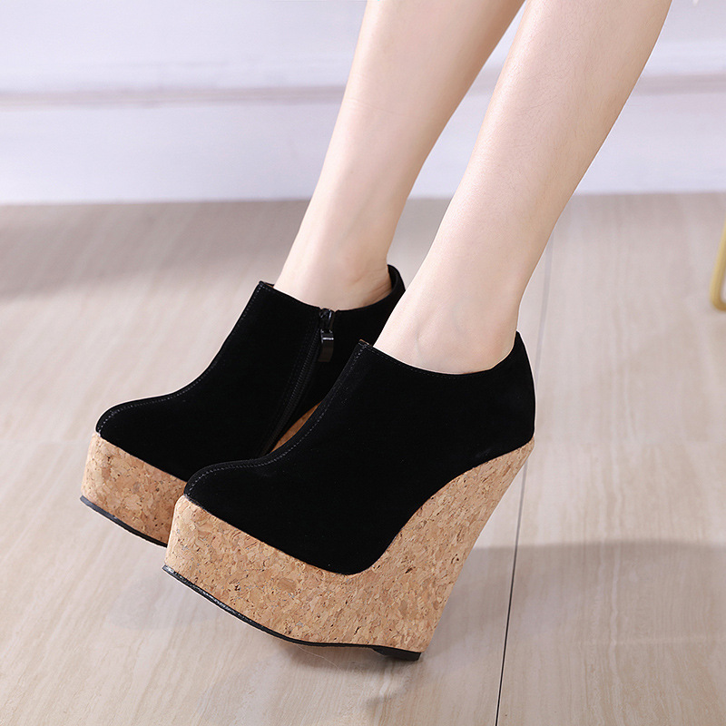European And American Simple Platform Wedge High Heel Shoes