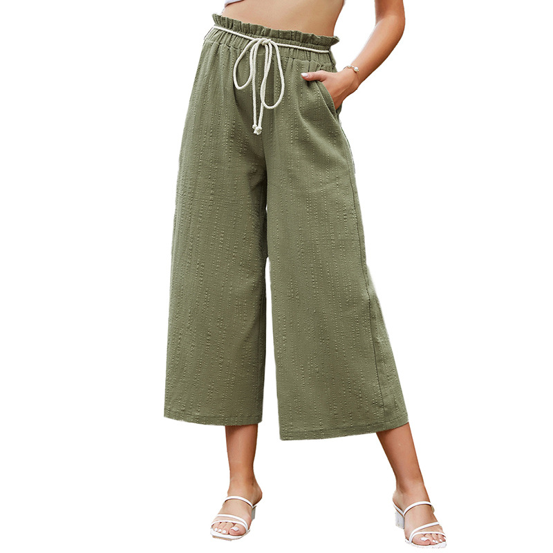 Title 6, Summer New Loose Cropped Trousers With High Wai...