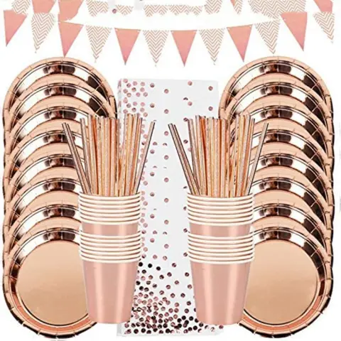 Hot Stamping Polka Dot Disposable Tableware Birthday Party Holiday