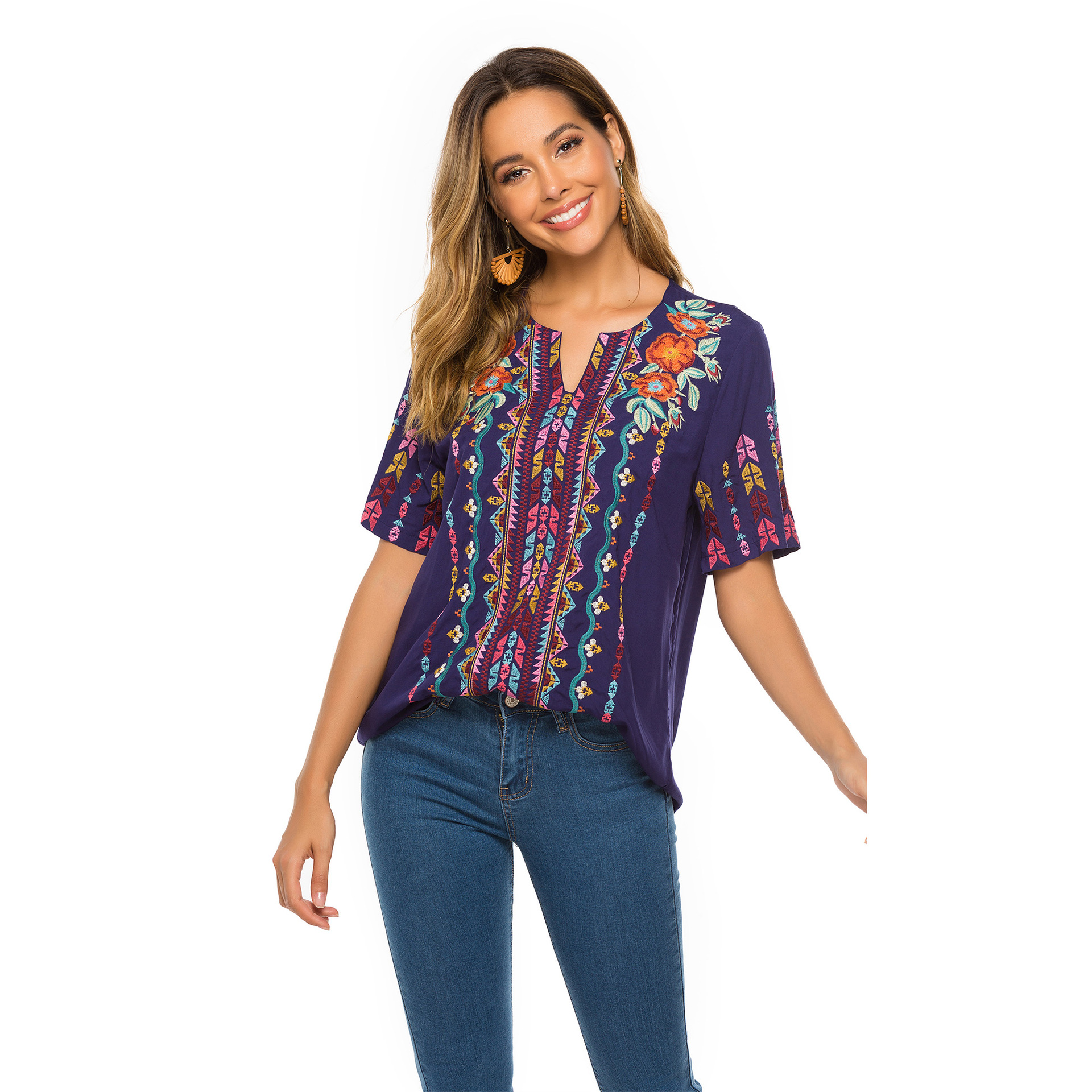 European And American Embroidery Shirt Women's Design Sense Blouse
