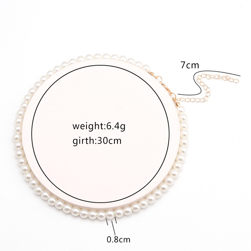 Ins Fashion Simple White Imitation Pearl Necklace Clavicle Chain