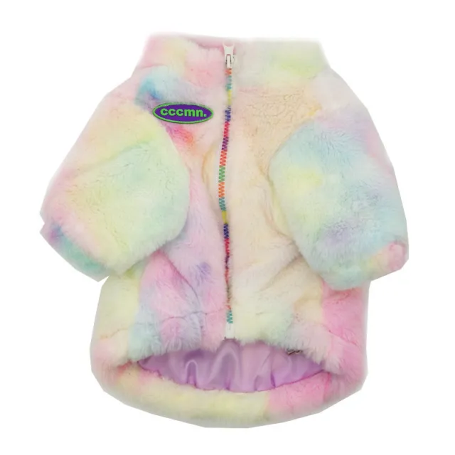 Dog Clothes Autumn And Winter Thick Fur Coat Pet Suit Photo Color - Shop at LoveMi