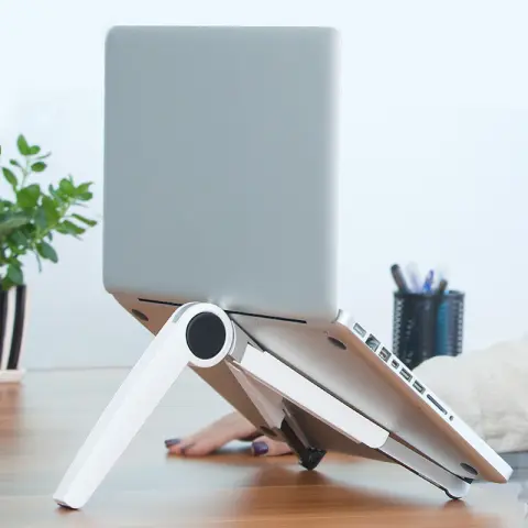 The Laptop Stand Can Be Folded to Increase