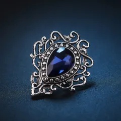 Suit Brooch Vintage Badge Men - Blue - View 1