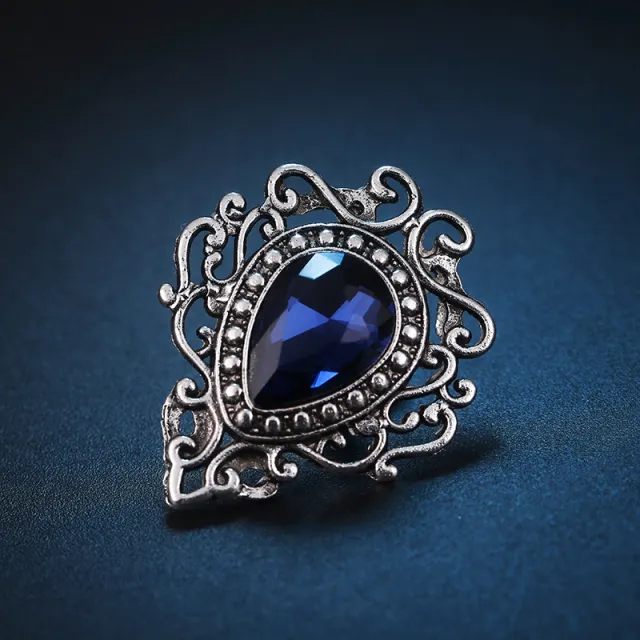 Suit Brooch Vintage Badge Men Blue - Shop at LoveMi